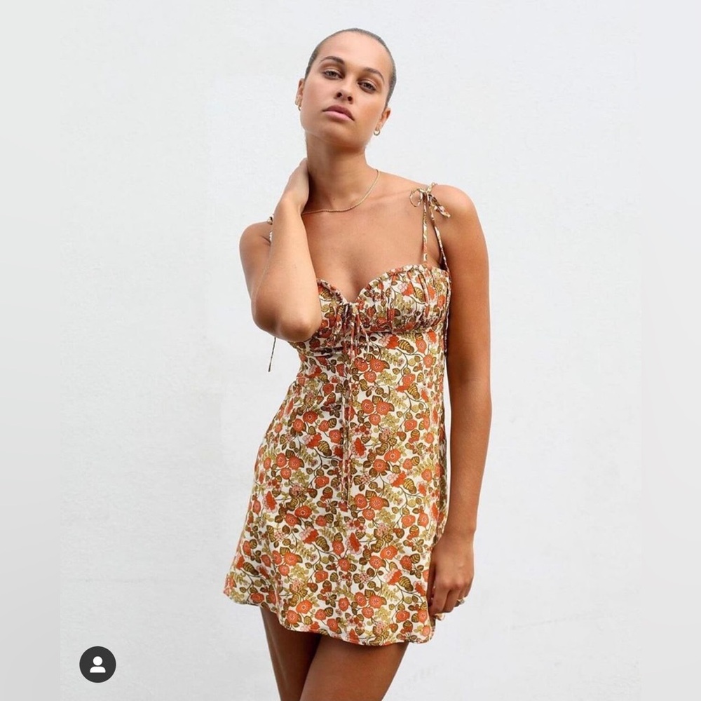 Realisation Par The Devon in 70's Floral Boho Silk Mini Dress Sz XS - Picture 6 of 17